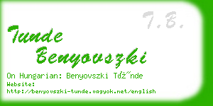 tunde benyovszki business card